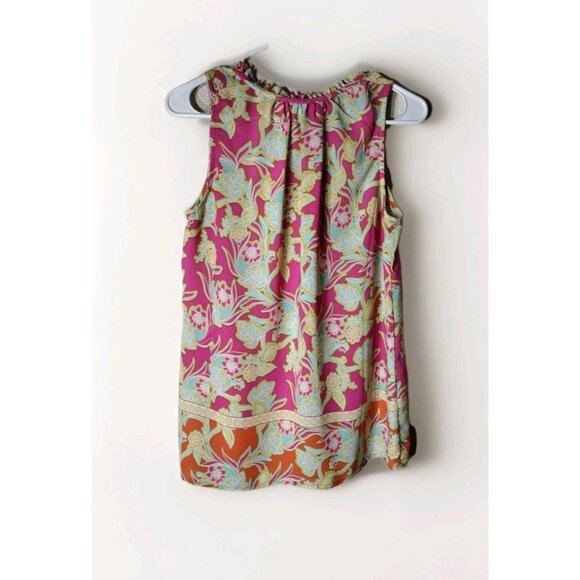 Rose Olive Top Small Sleeveless Floral Tassel - Picture 2 of 11